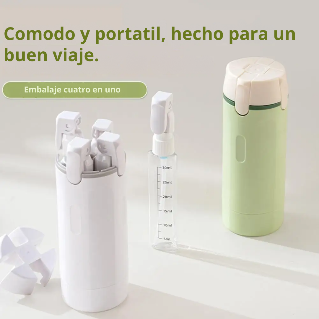 Dispensador practico 4-1 para viajes