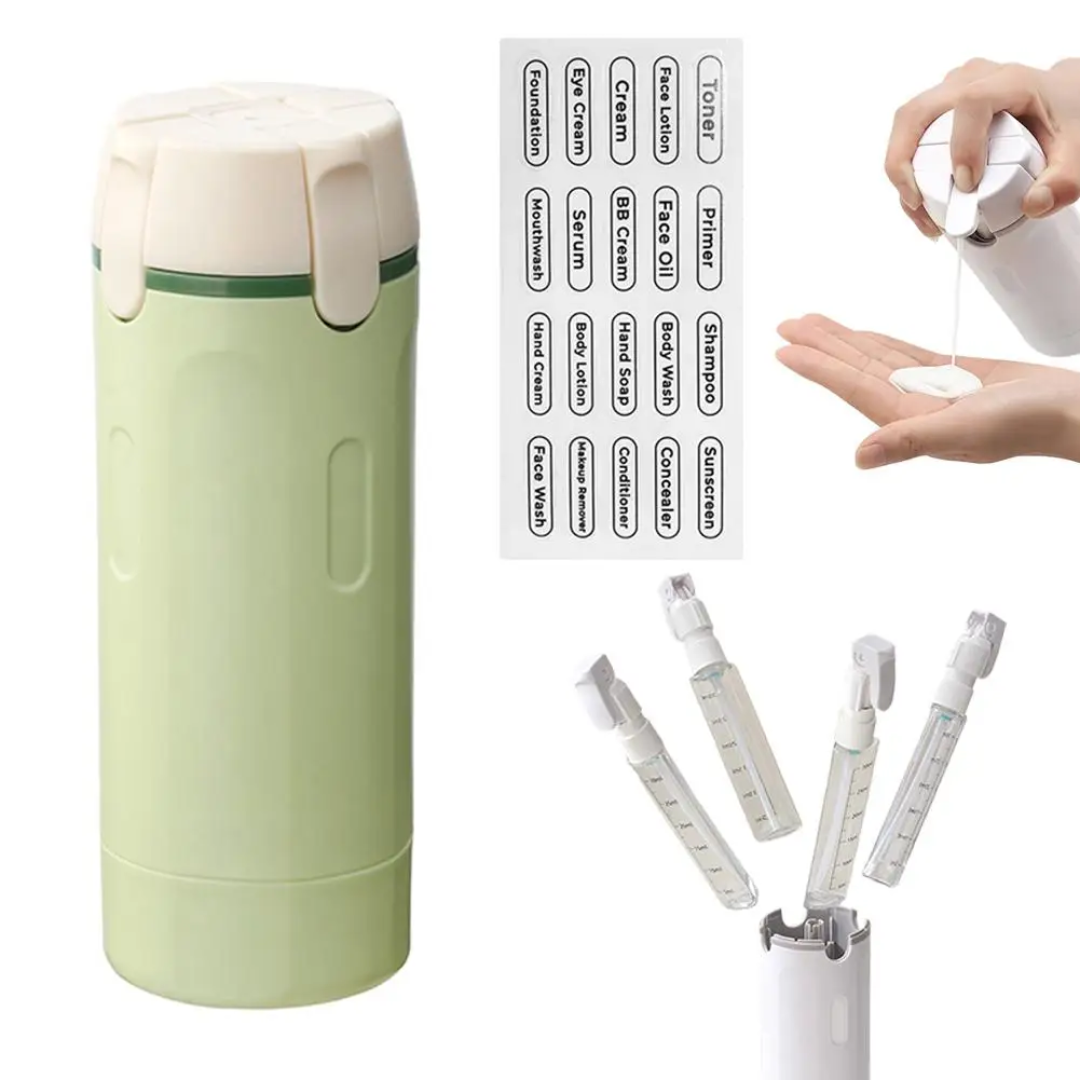 Dispensador practico 4-1 para viajes
